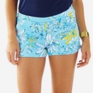 Lilly Pulitzer Adie Breakwater Blue Daisy Dance Shorts Size 6 High Rise Preppy